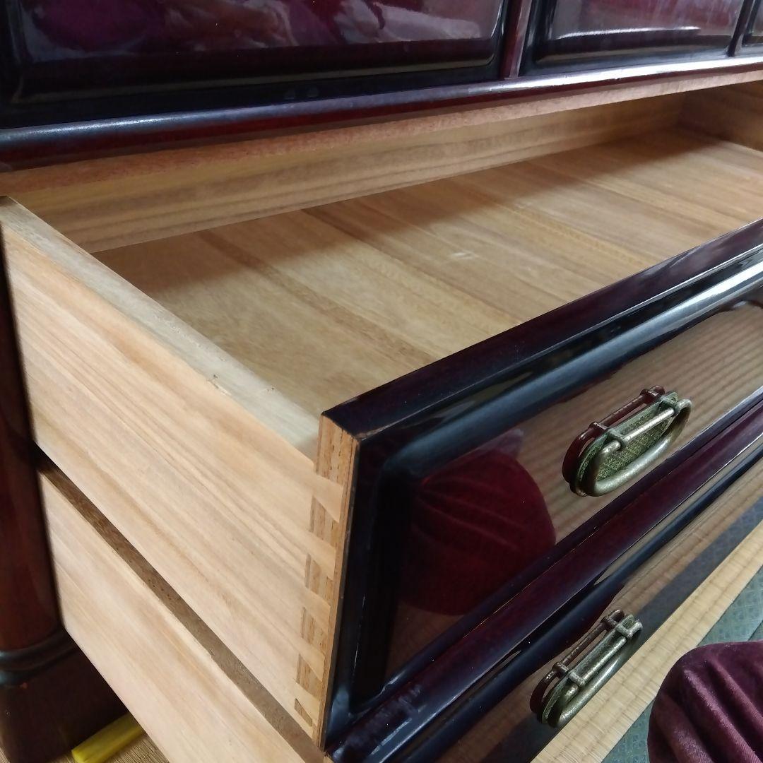 洋風和ダンス 高級婚礼家具 整理箪笥 昭和レトロ エンジ色 花柄