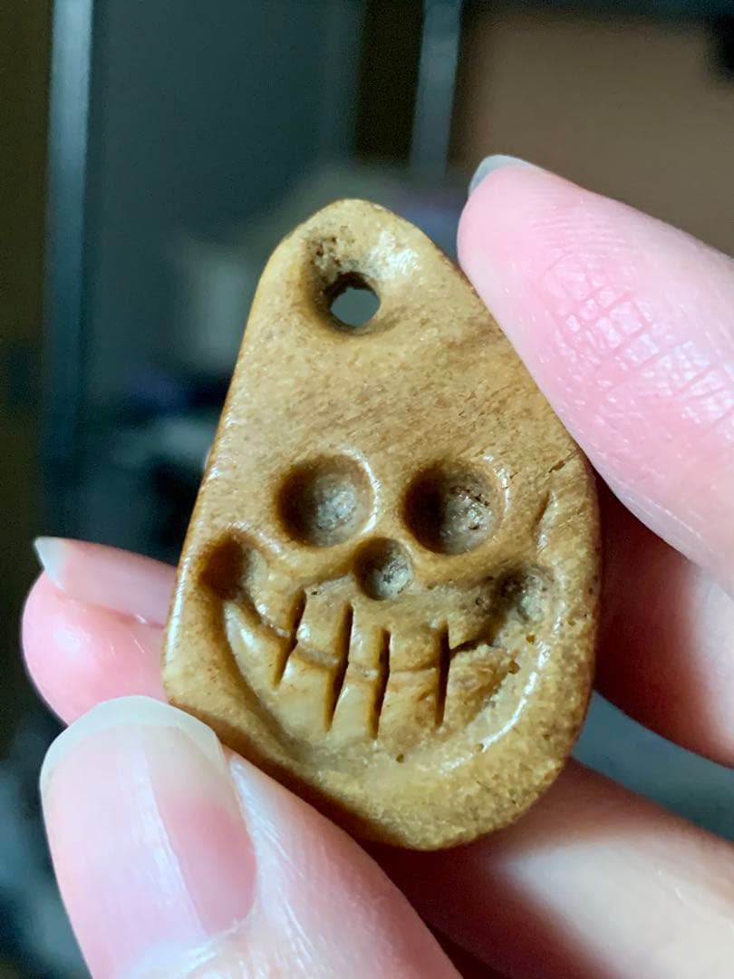 呪物 カパラ 天珠 チベット カパーラ 頭蓋骨 根付 クマントーン