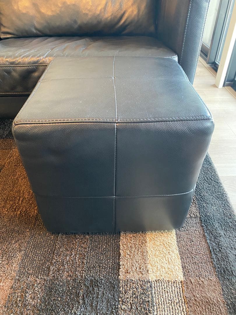 【ユキヒロ】大塚家具 L/S オットマン スツール 天然皮革 レザー