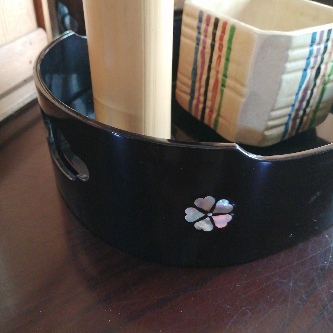 螺鈿煙草盆一対 25cm 大正〜昭和初期