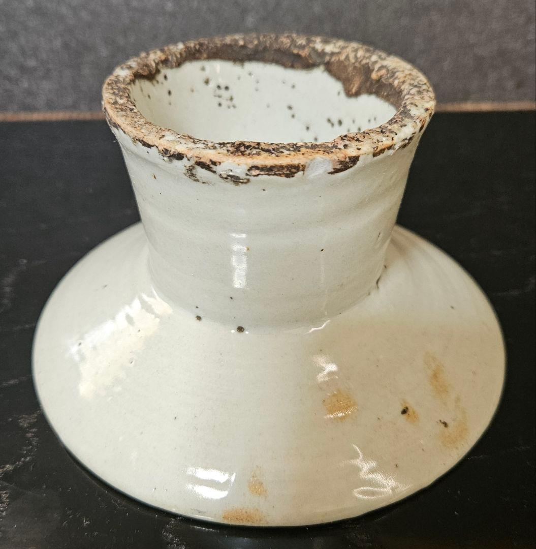 朝鮮古美術 朝鮮古陶磁器 古玩 李朝白磁 堅手 高付皿 台皿 祭器 仏教