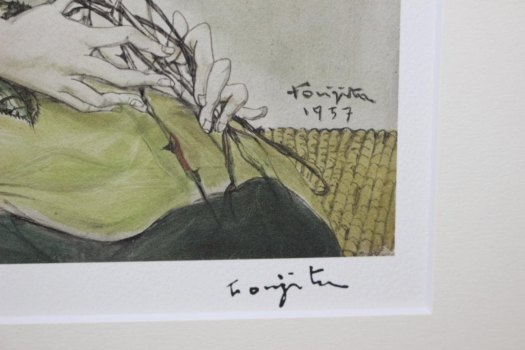 藤田嗣治 エスタンプリトグラフ「バラと少女」 6/75 - メルカリ