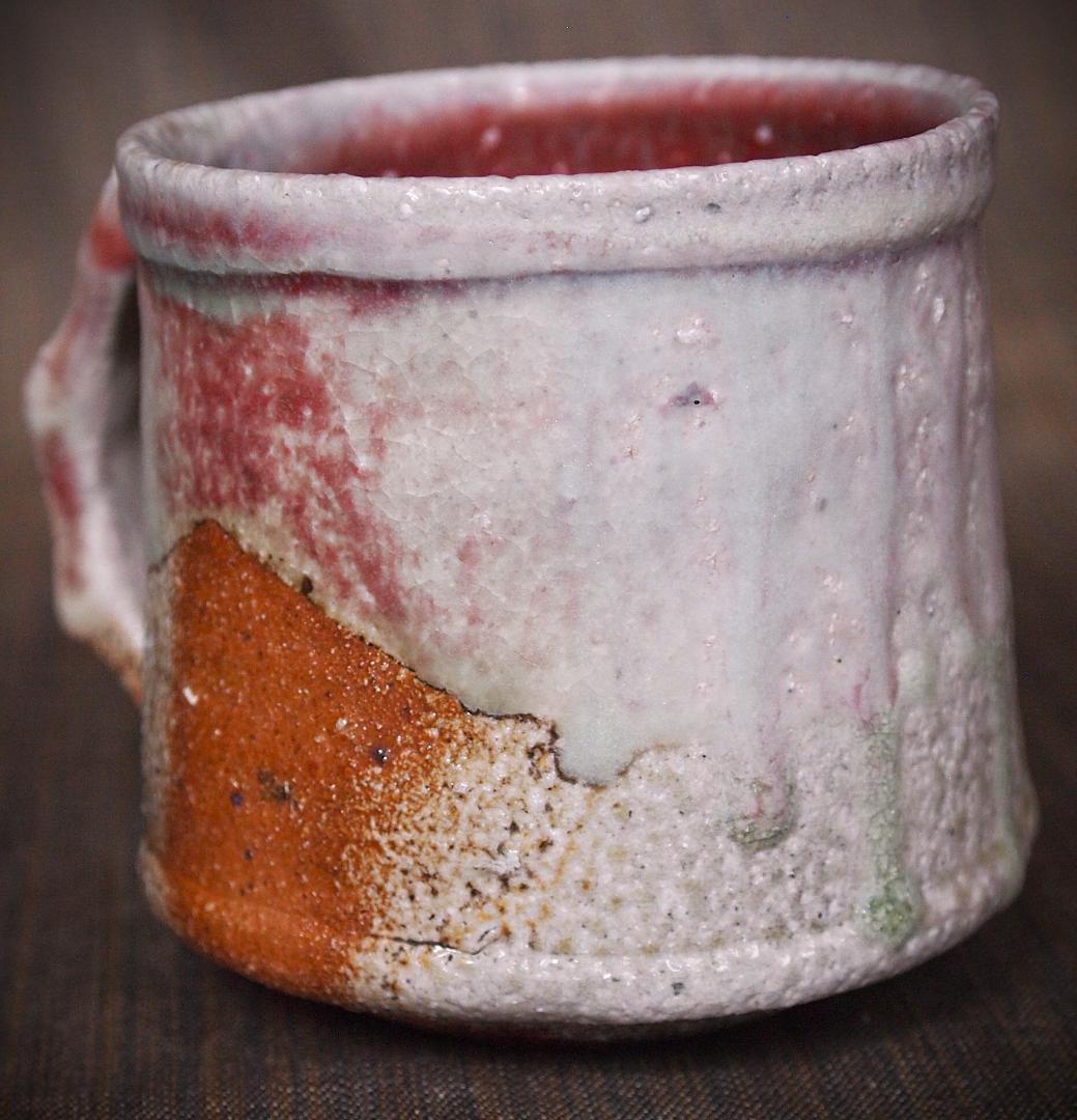 人気作家☆高橋燎☆信楽【窯変】焼き締めマグカップA☆トレインキルン