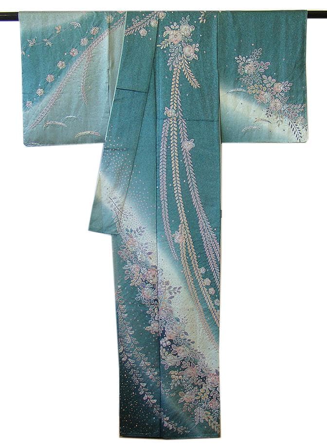 値下げ交渉OK！極上ちりめん地 白地 振袖 セット 正絹 B436