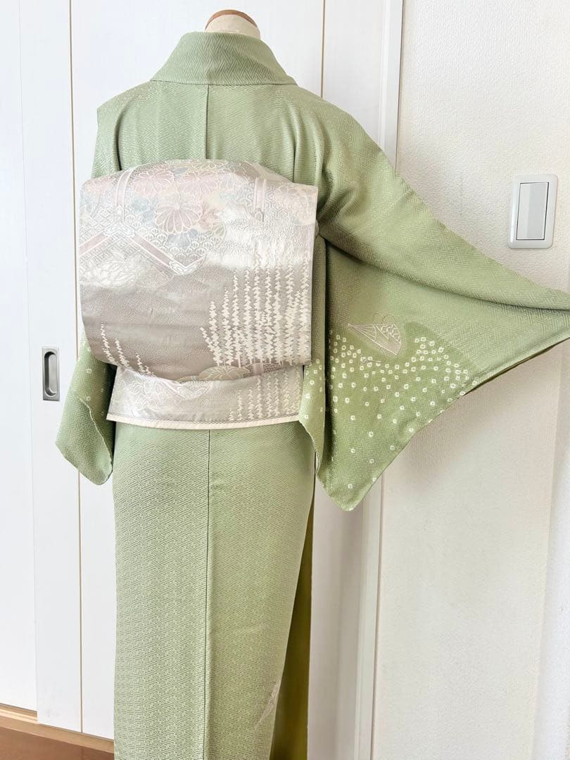 美品 一部しつけ糸付き 正絹訪問着 フルセット4点 卒業式 入学式