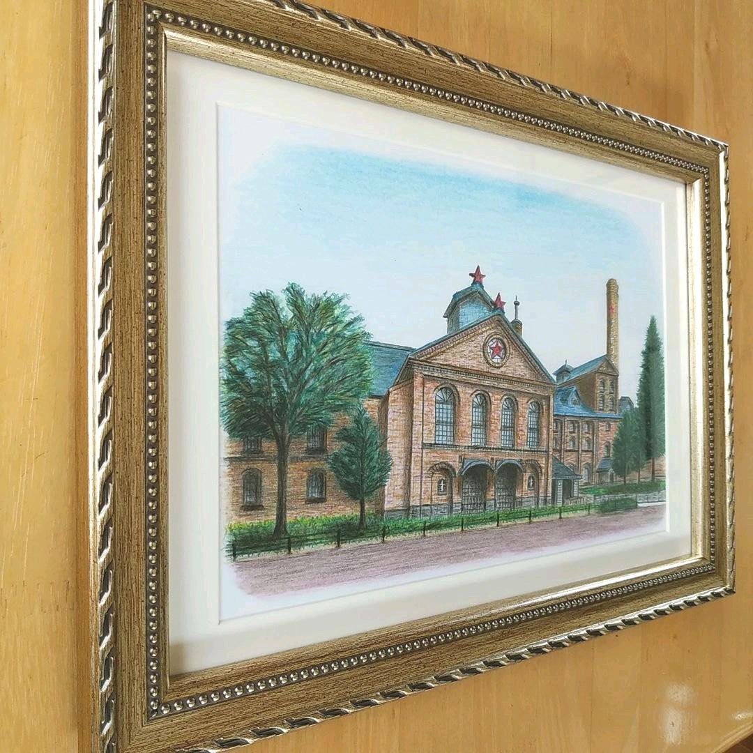 絵画色鉛筆風景画『サッポロビール博物館』原画