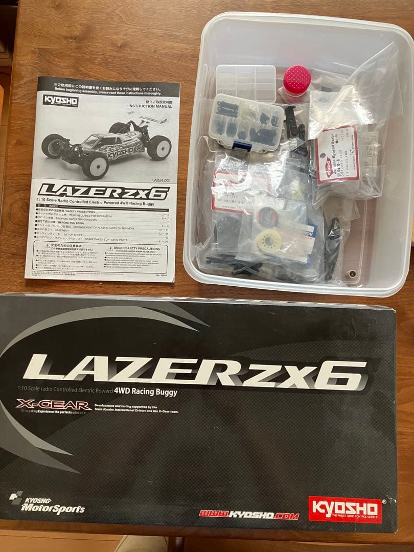 【現状品・オプション多数】京商 ラジコン レーシングバギーキット レーザーZX6