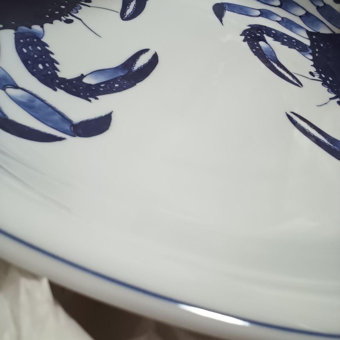 有田焼 源右衛門 蟹 染付蟹絵 特大 大皿 飾り皿 鉢 コレクション お正月