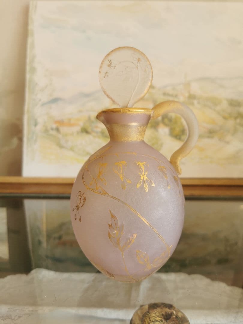 アンティークドームナンシー 駒草紋様金彩デキャンタ ラヴェンダー