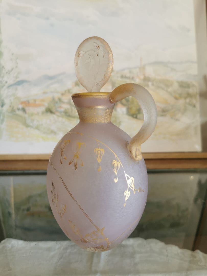 アンティークドームナンシー 駒草紋様金彩デキャンタ ラヴェンダー