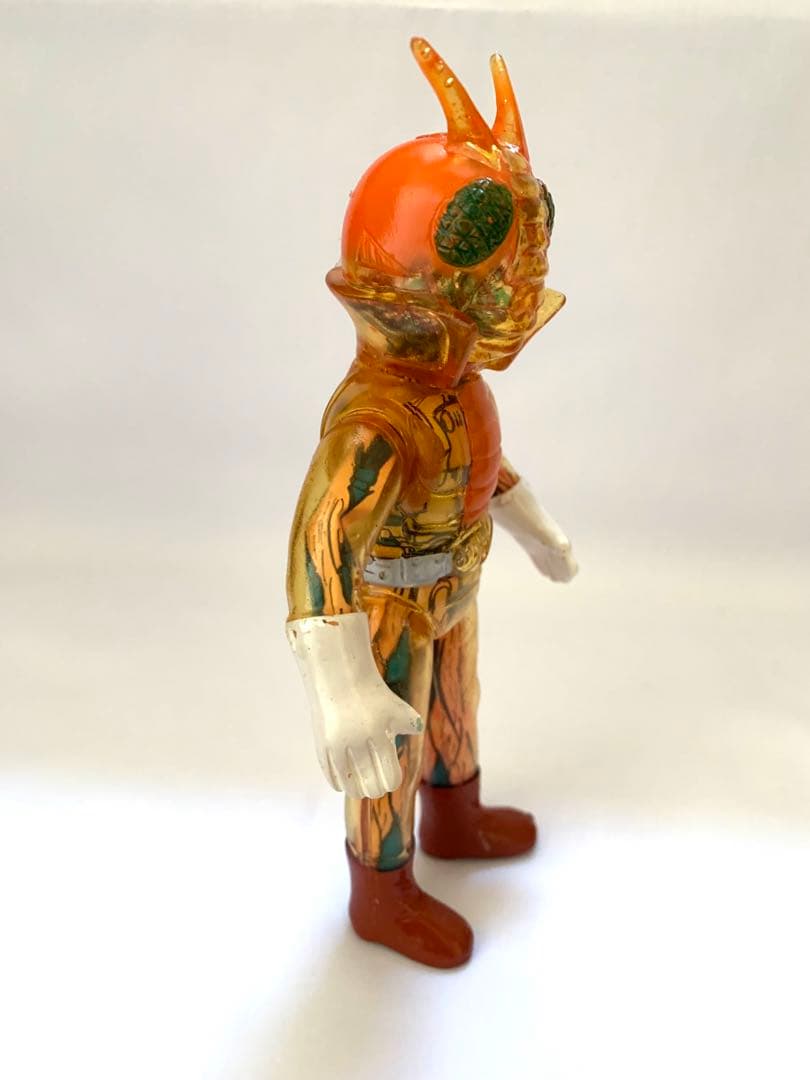 当時物】仮面ライダーV3 クリア成型 ポピー 旧バンダイ ソフビ