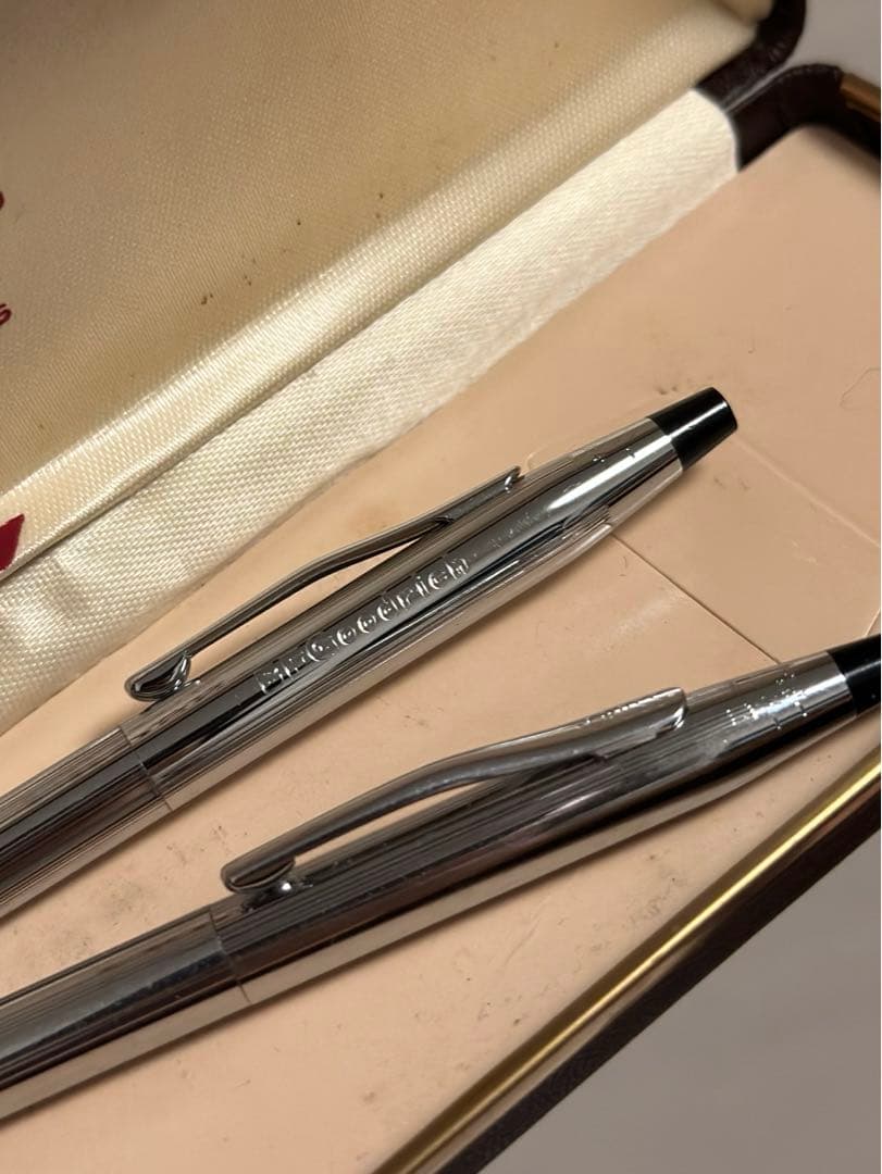 ヴィンテージ CROSS ボールペン 回転繰り出し式ペンシル セット 青