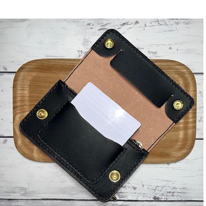 na0 ④ミドルトラッカーウォレット/姫路レザー茶芯/金具真鍮42タロン