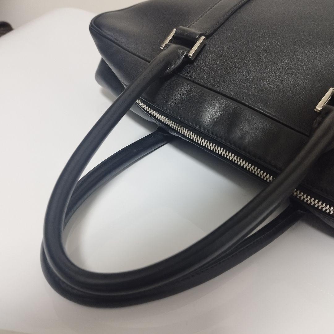 極美品☆　プラダ 2way　オールレザー　ビジネスバッグ　サイドロゴプレート