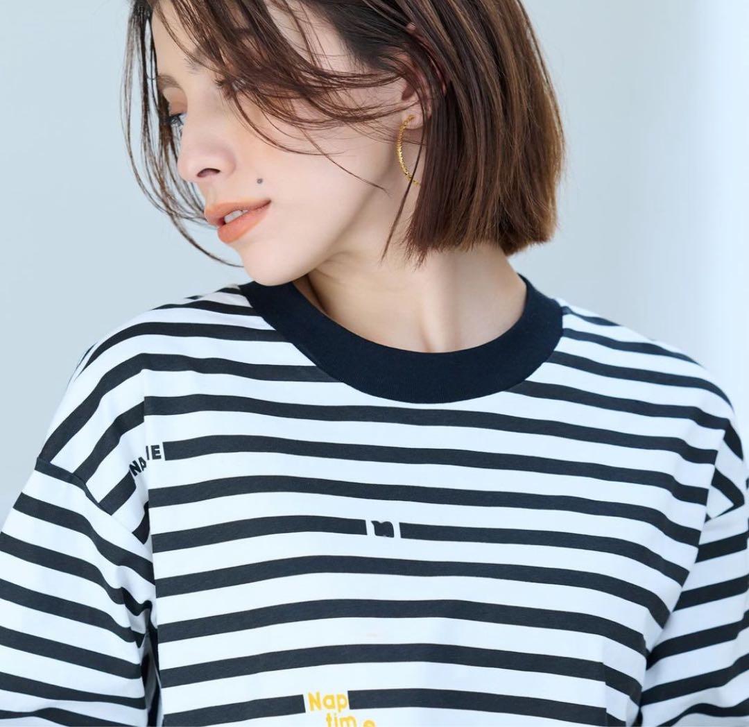 ナップタイム naptime. Nissy 西島隆弘 ボーダー ロング Tシャツ