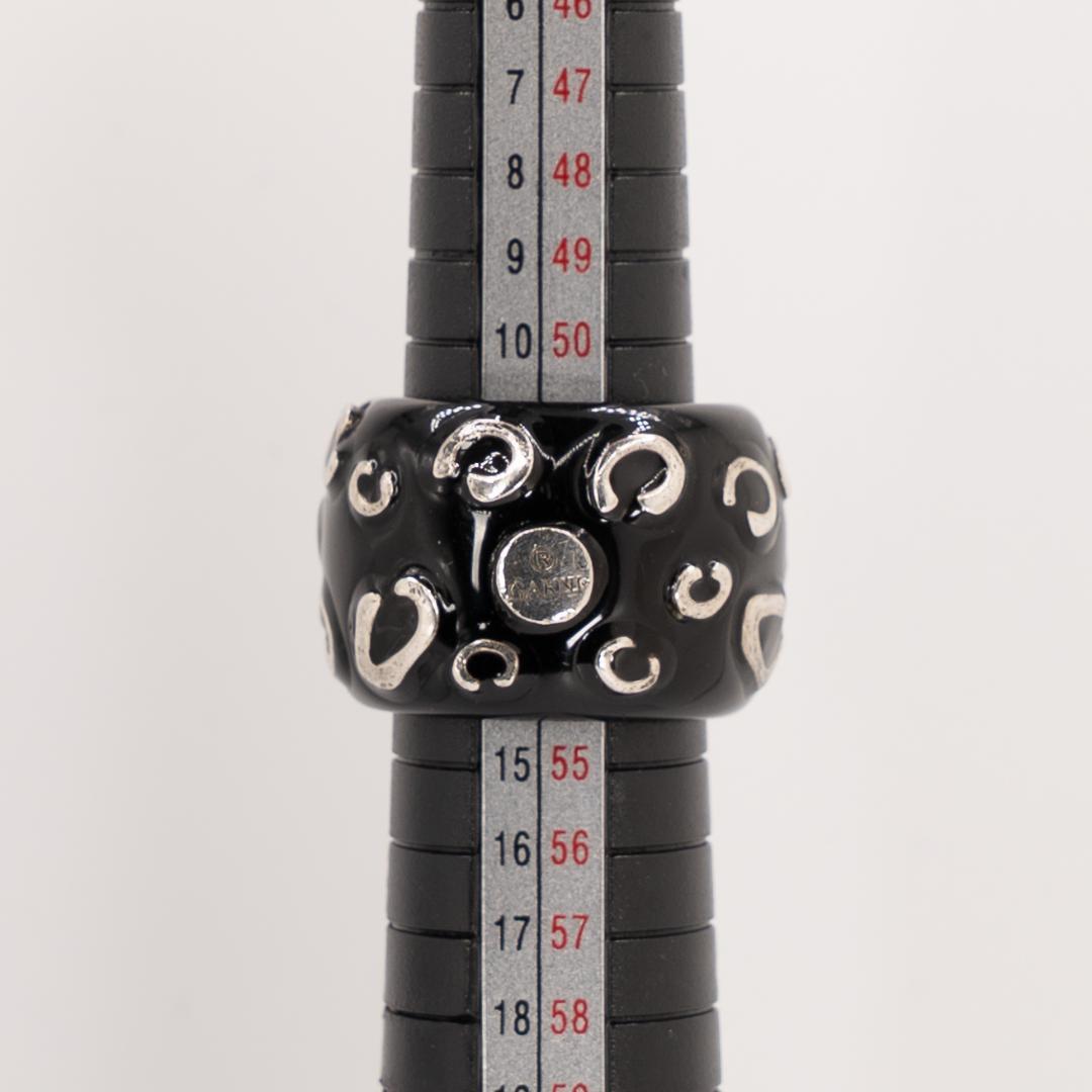 GARNI 黒 ブラック シルバー 樹脂 リング