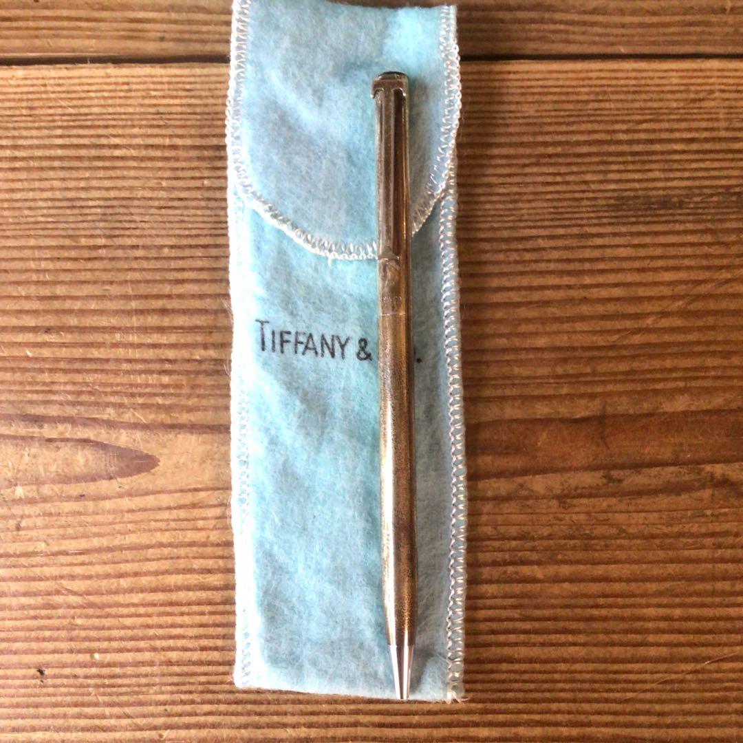 No4384 ティファニー　ボールペン　シルバー　布ケース　元箱付　送料無料