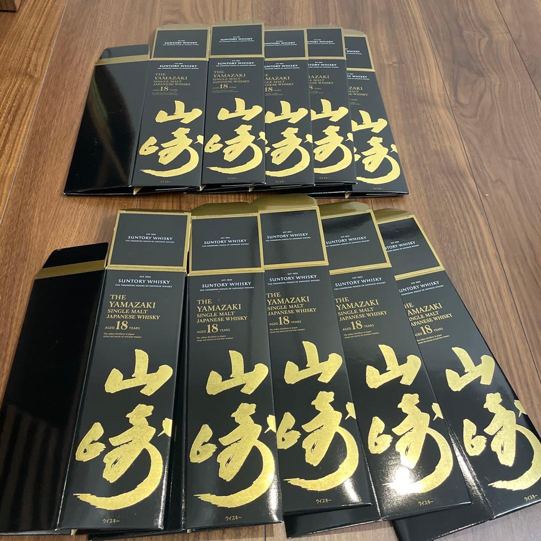 空箱) サントリーウイスキー山崎18年用 10点セット 箱のみシングルモルト用