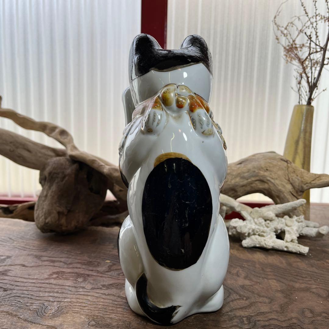 古瀬戸／招き猫／骨董／希少／縁起物／招き猫／アンティーク