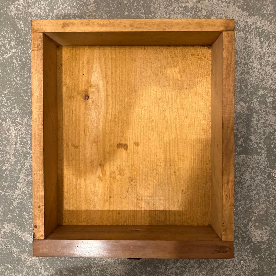 年末年始saleヴィンテージ 木製サイドテーブル 引き出し／扉収納付き