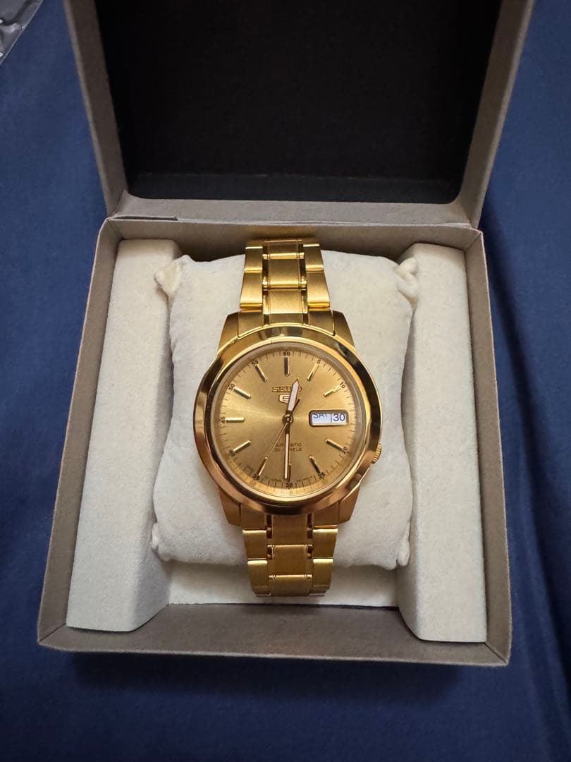 SEIKO 5 ゴールド 自動巻き腕時計