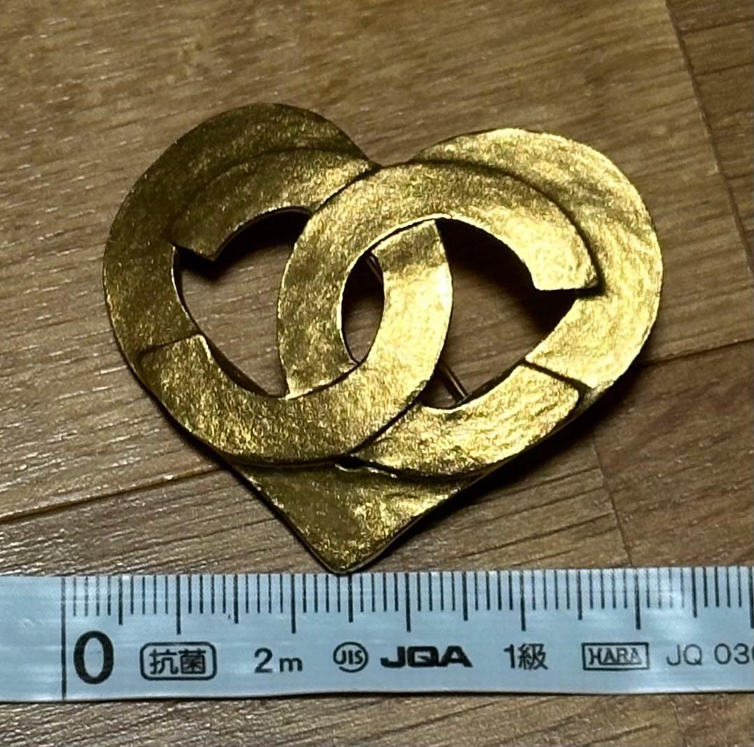 ほぼ新品☆シャネル☆CHANEL☆ココ☆ハートブローチ☆CC☆GP☆
