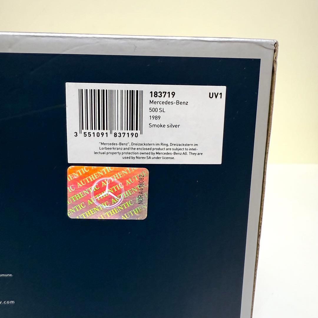 未使用　ノレブ 1/18 メルセデスベンツ 500SL 1989スモークシルバー