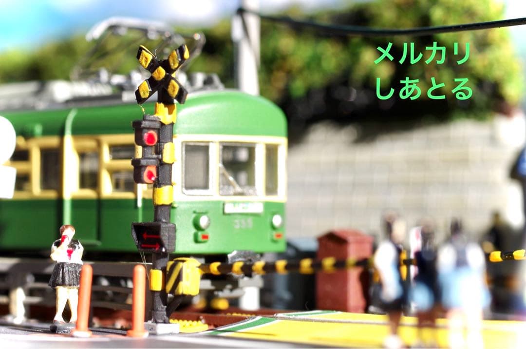 江ノ電 鎌倉高校前の踏切 鉄道ジオラマ展示台 Nゲージ Bトレ 鉄コレ