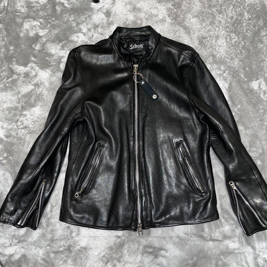 Schott × FREAK'S STORE/ 別注シングルライダース 黒 L 革ジャン