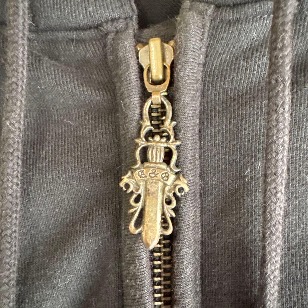 貴重　A&G クロスパッチ　ドラゴン　レザージップパーカー　ブラック　S y2k