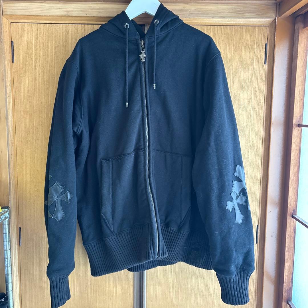 貴重　A&G クロスパッチ　ドラゴン　レザージップパーカー　ブラック　S y2k