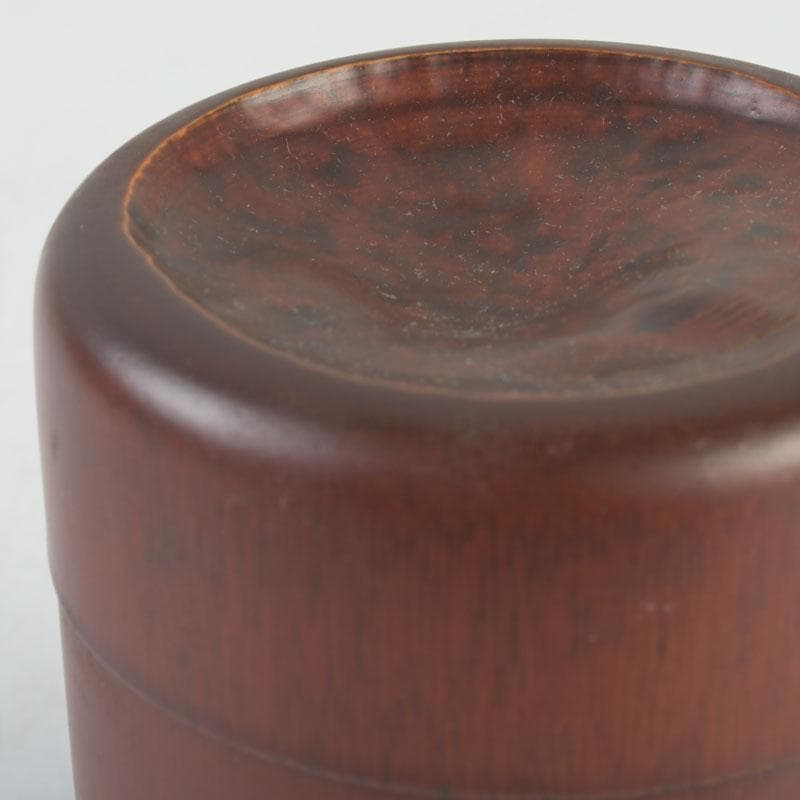 茶道具 漆塗 古竹 棗 時代箱付 V 9822 桐竹蒔絵黒平