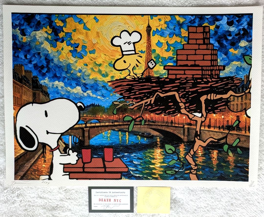 額装セット】【DEATH NYC】SNOOPY＆Wood Stock Cook