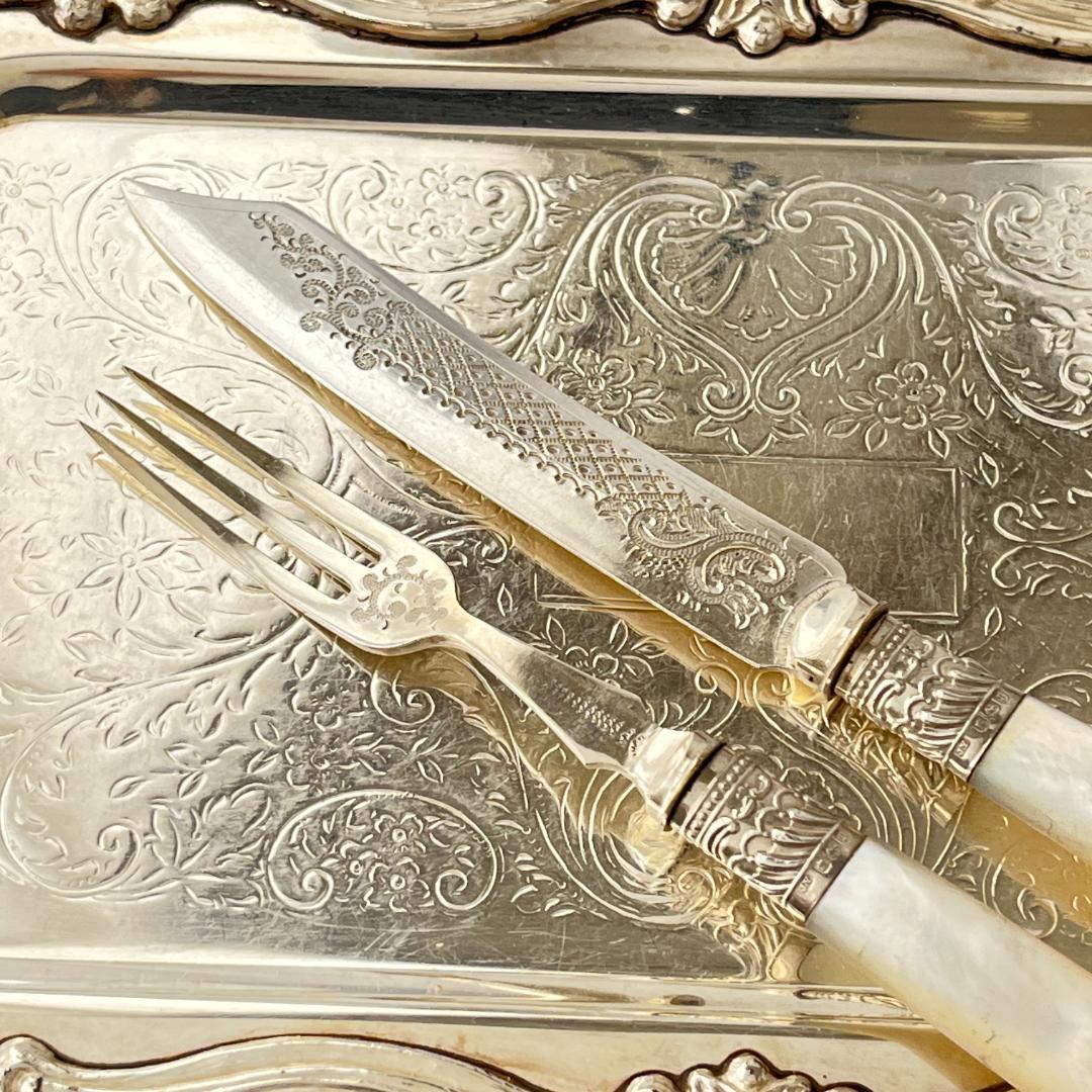 【Yates Brothers】【白蝶貝/純銀継手】ビクトリアン デザートセット