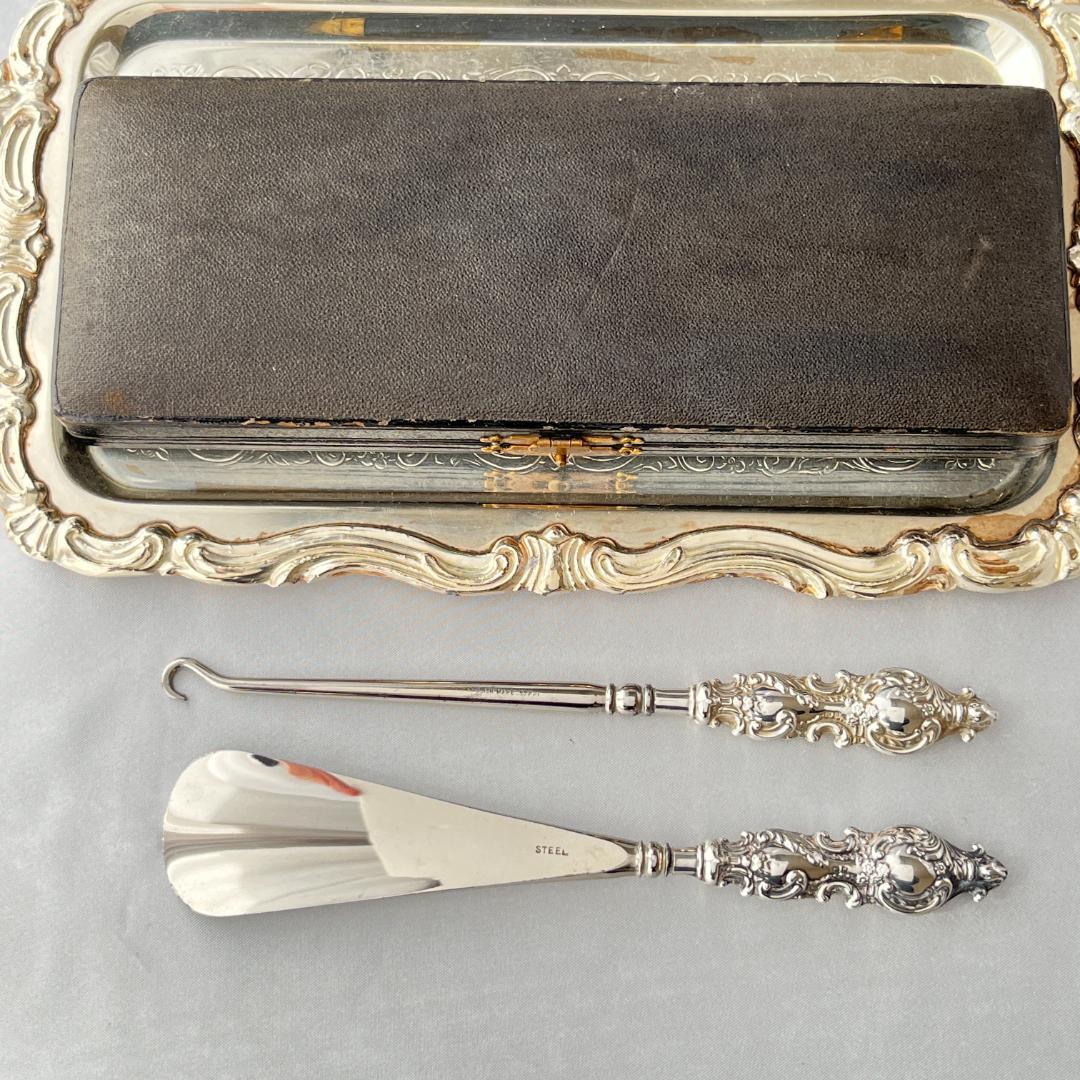 【Adie & Lovekin】【純銀ハンドル】 靴べら / ボタンフック