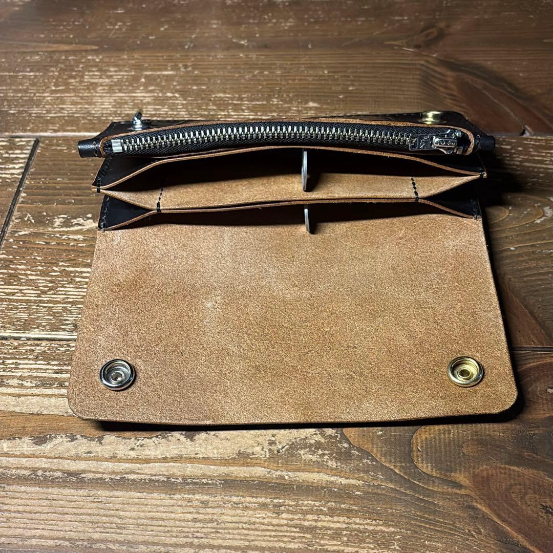 たつのハンドワックスレザー トラッカーウォレット チェーンセット