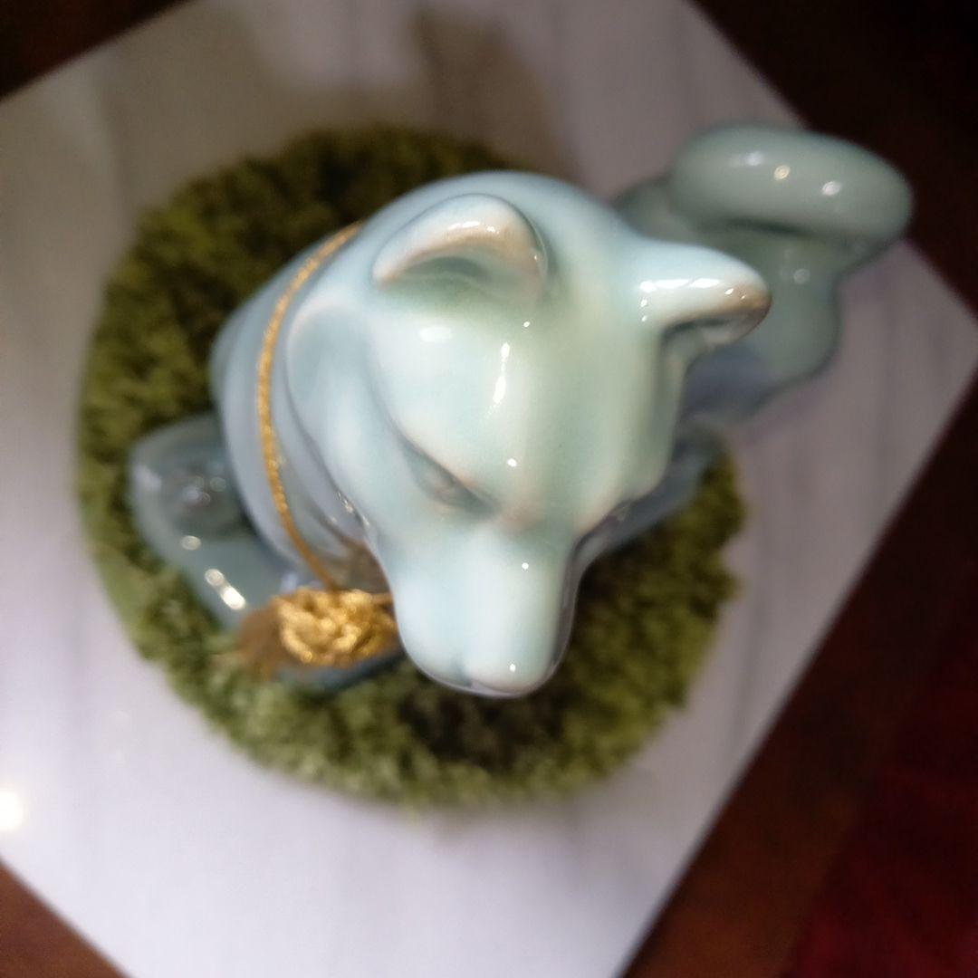 柴犬 土渕啓諭 清水焼 青磁 犬 置物 日本犬 陶器 オブジェ 京焼 - メルカリ