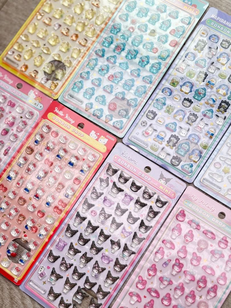 【正規品】サンリオ　ボンボンドロップシール　ミニ　ウォーターインシール　11枚