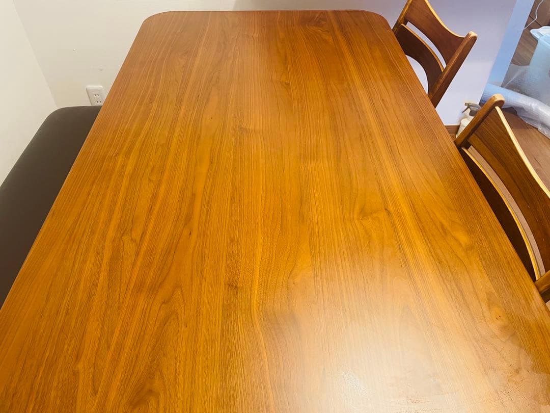 ブラウン木製ダイニングテーブルセット 美品