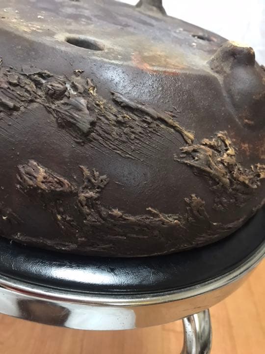 希少時代手作り松皮大きい盆栽鉢木肌作り植木鉢大寄せ植え鉢30cm