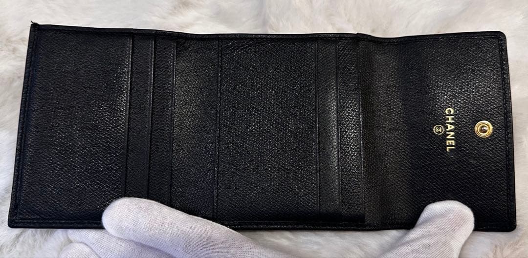 CHANEL ココボタン 折り財布 ブラック シリアル9番台 正規品