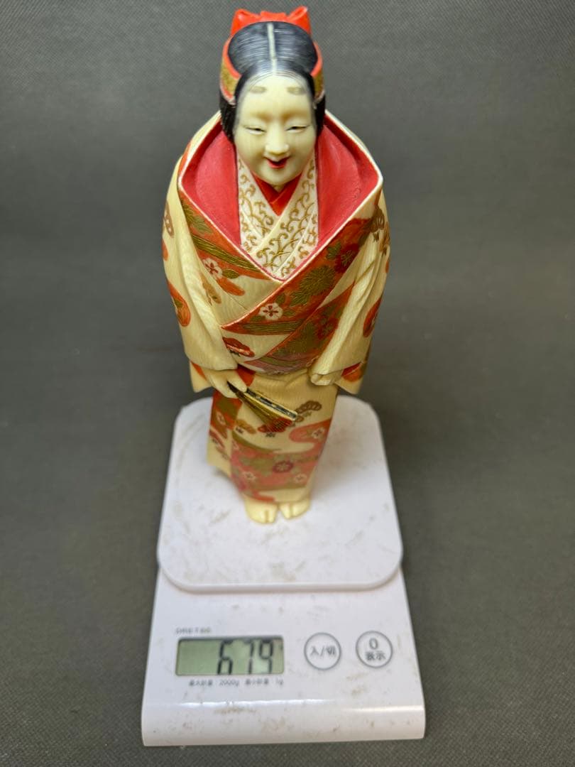 極上博多人形希少品置物仏像和彫天然素材アンティーク和彫置物