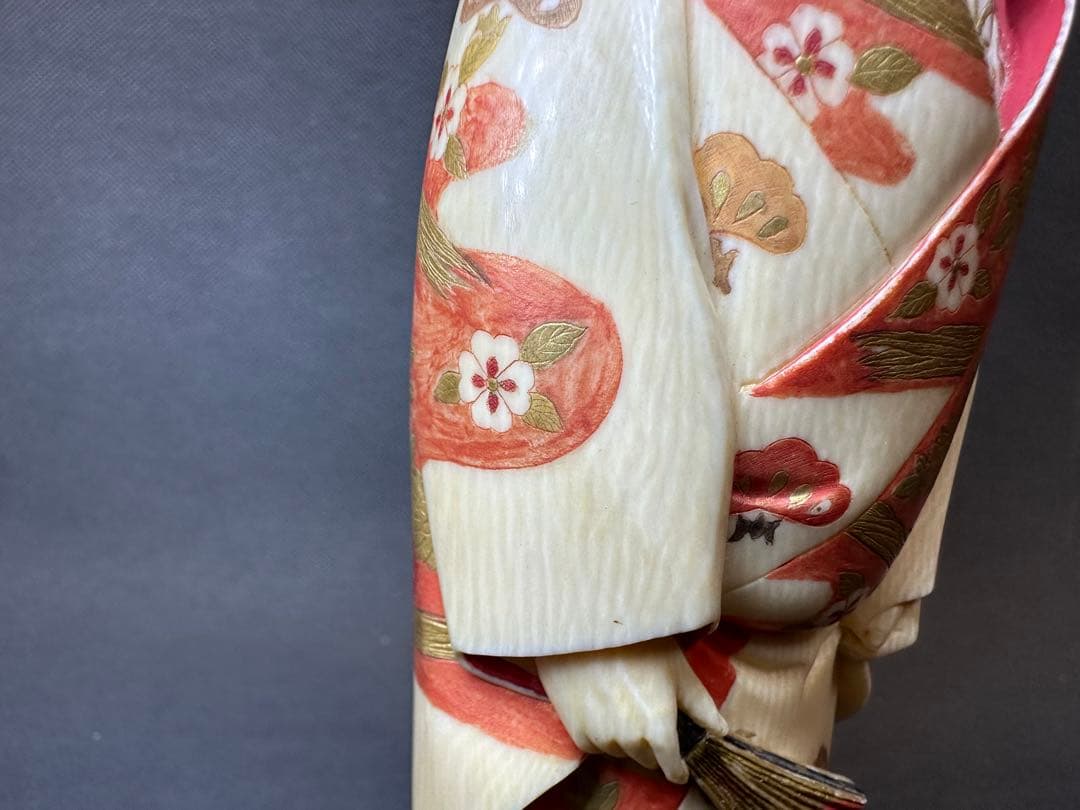 極上博多人形希少品置物仏像和彫天然素材アンティーク和彫置物