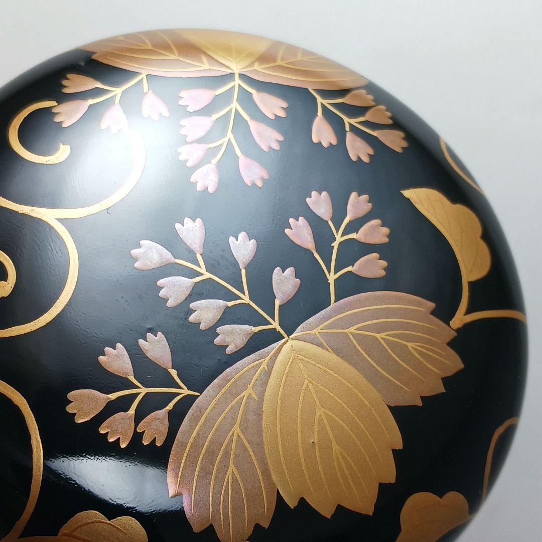 Y3030-7 茶道具 佐一郎作 金蒔絵 桐唐草蒔絵 中棗 共箱 YY