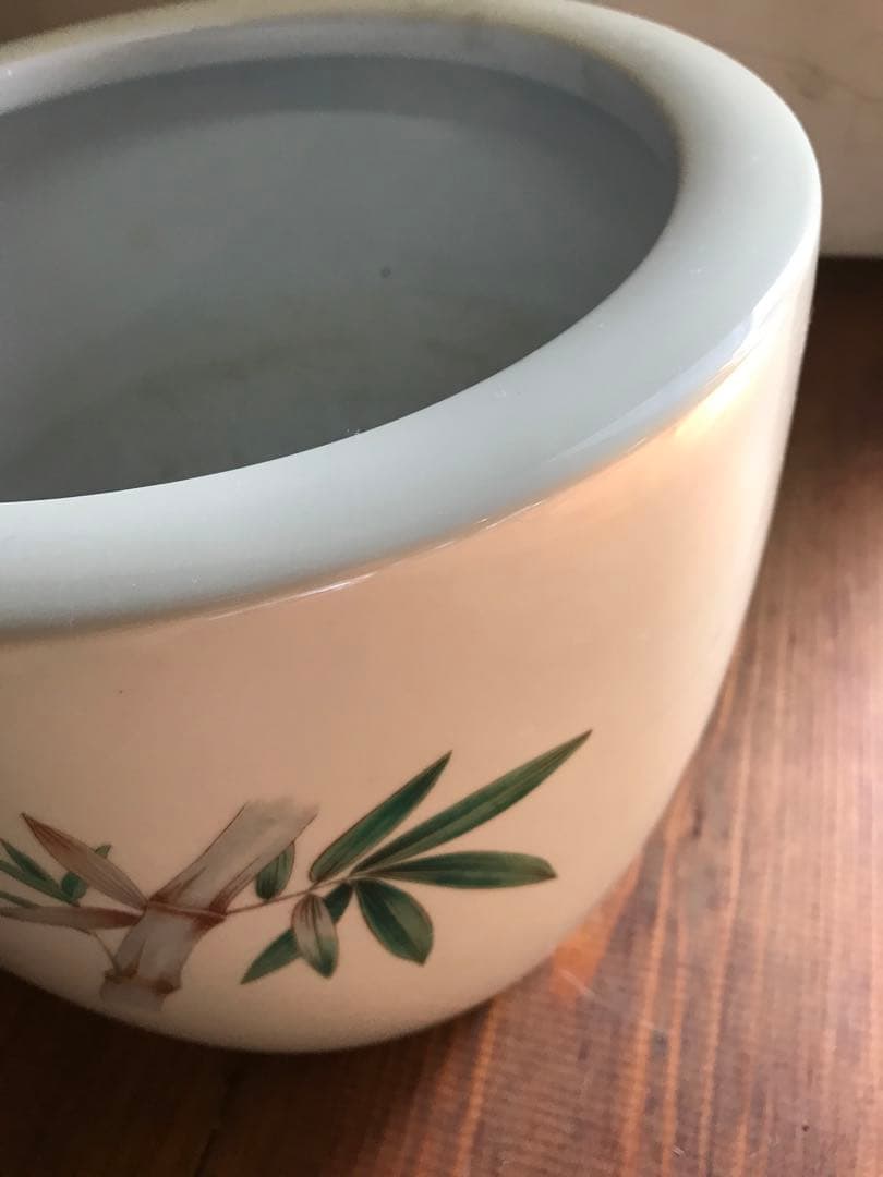 希少　ノリタケ　則武　日陶　火鉢　陶器　竹　時代物　白　オールドノリタケ