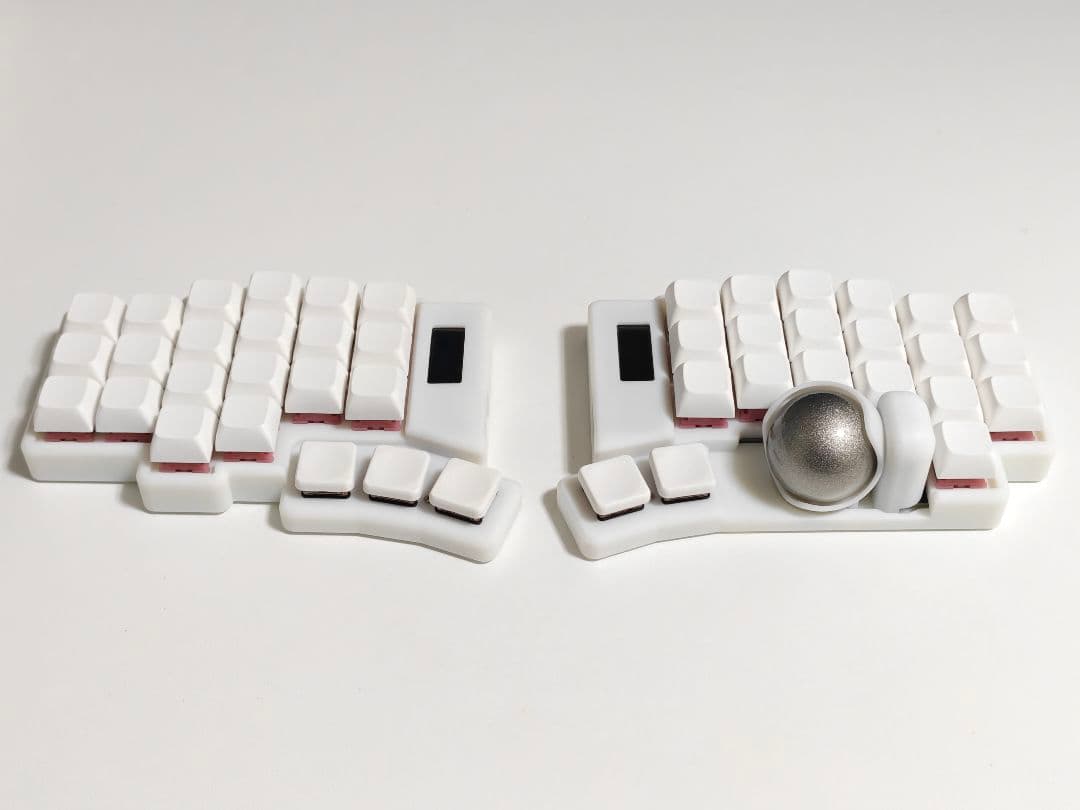 keyball44 完成品 自作キーボード 左右分割 ホワイト - メルカリ