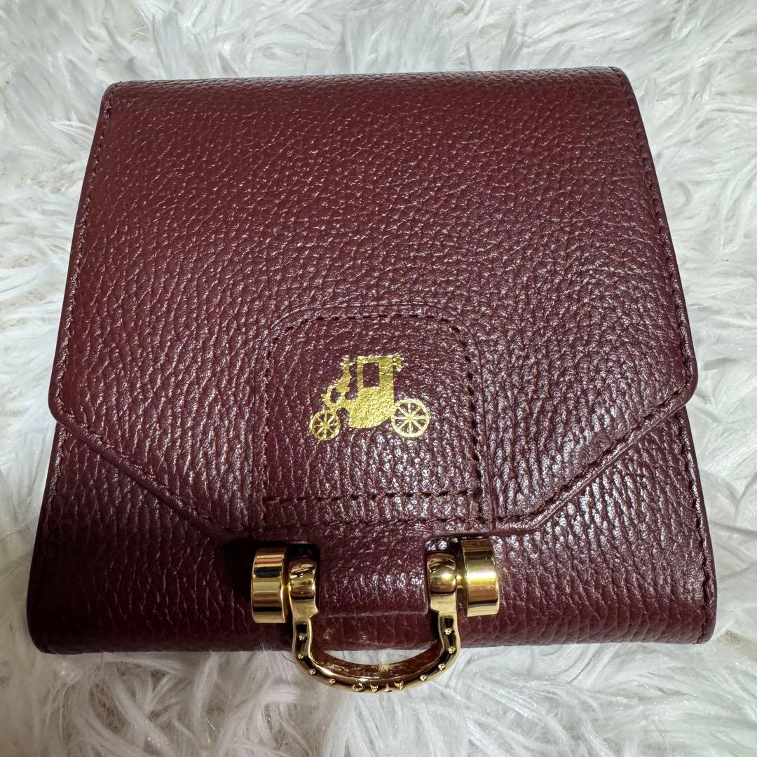 外箱付き】 ATAO ロトロ 2つ折り財布 バーガンディ 金具 馬車 レザー