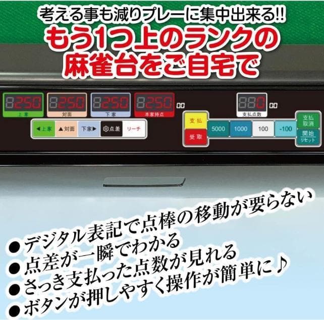 全自動麻雀卓 点数表示 28mm 麻雀卓 折りたたみ 点数計算+テーブルボード