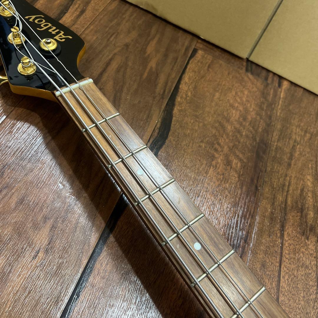 メンテナンス済♥️アンボイ ベースギター レッド ブラック ギター ベース
