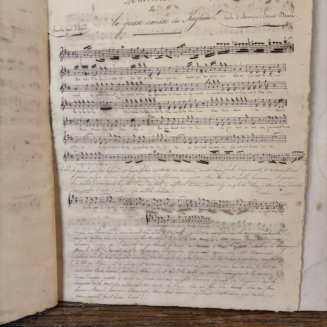 フランスアンティーク 1800年代の楽譜 希少 chanson シャンソン
